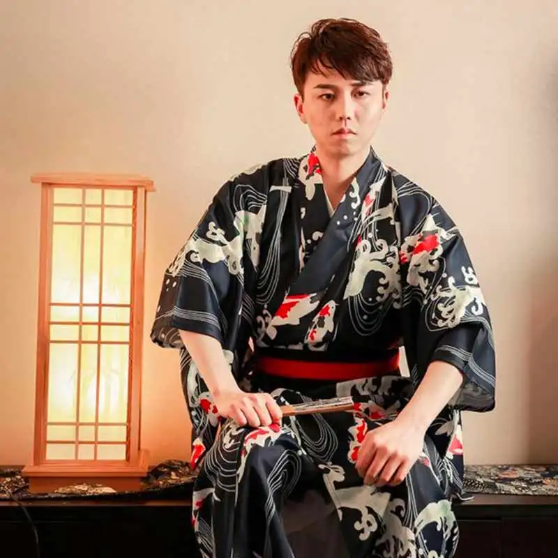 Kimono Formal Wear Male Traditional Big Koi