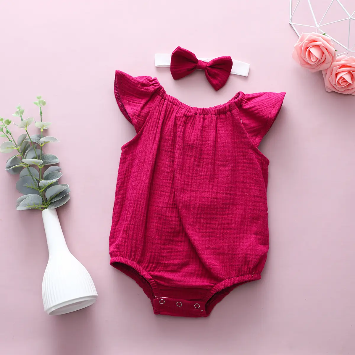 Children's Cotton Triangle-Colored Climbing Suit With One-Piece Body