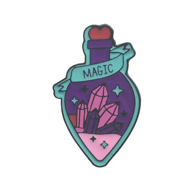 Purple Potion Bottle Metal Enamel Brooch - Xz951