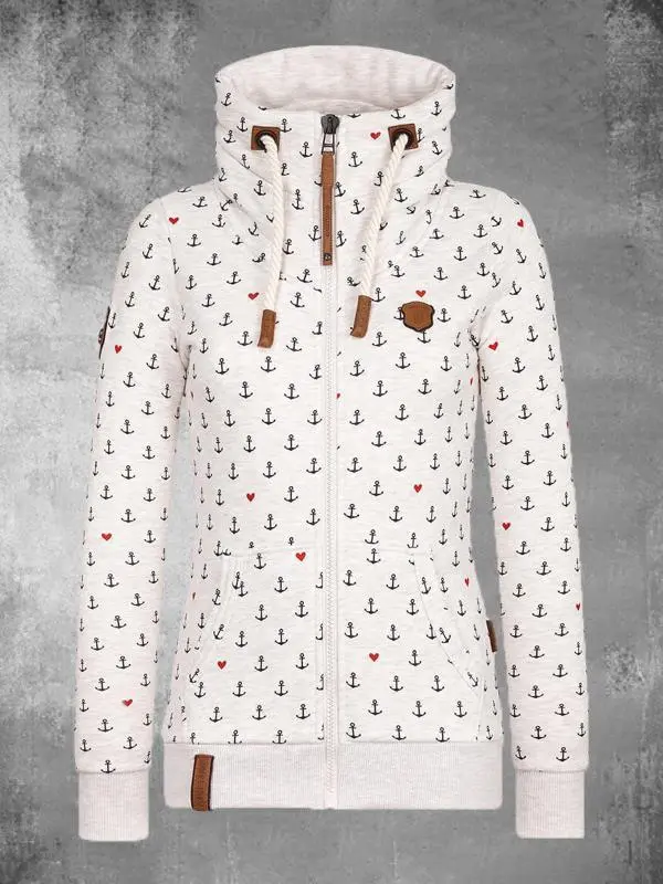 Foreign Trade Personality Leather Brand Hooded Sweater Female Original Quality Love S - Shop at LoveMi