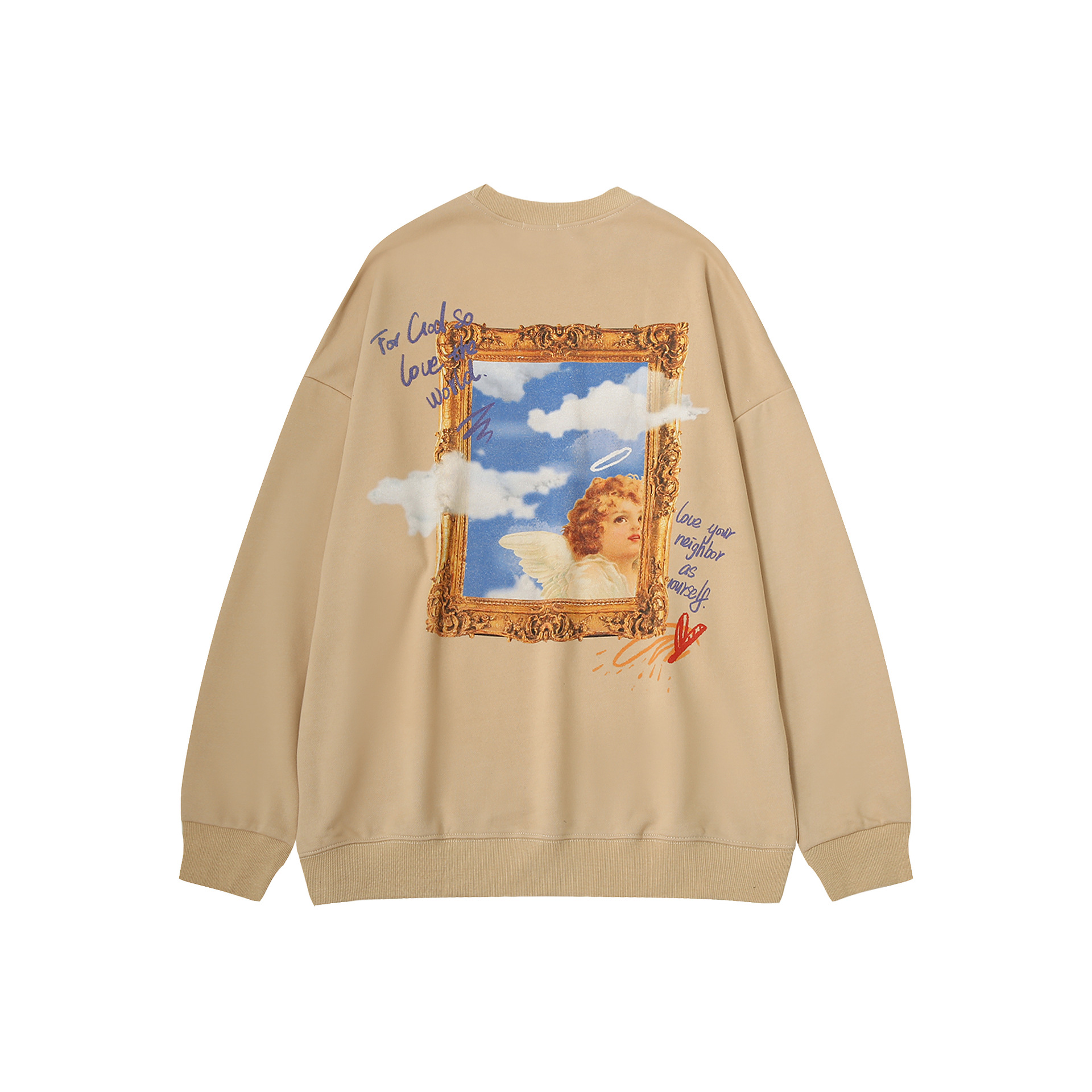 Round Neck Long Sleeve T-shirt Sportswear Loose Fitting Sweater