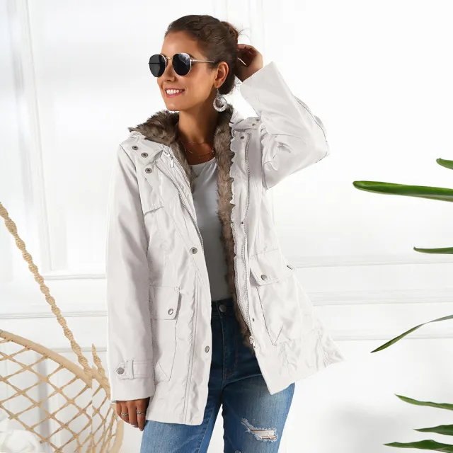 Cross border Foreign Trade Cotton padded Jacket Women's European And American Cotton padded Jacket Women's Autumn And Winter Cotton padded Jacket W... White - Shop at LoveMi