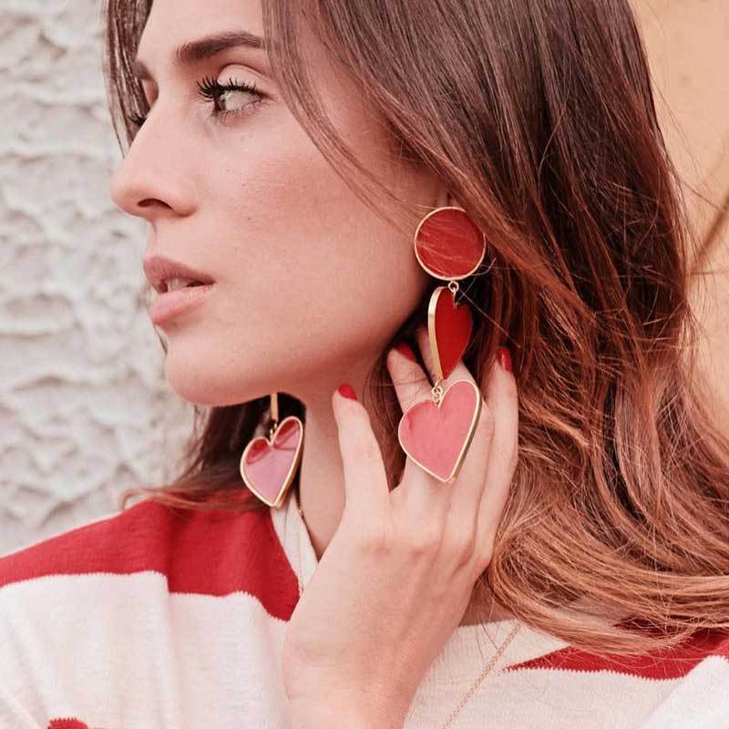 European And American Cross Border Earrings New Punk Style Painting Oil Earrings Celebrity Street Photo Fashion Love Earrings Women