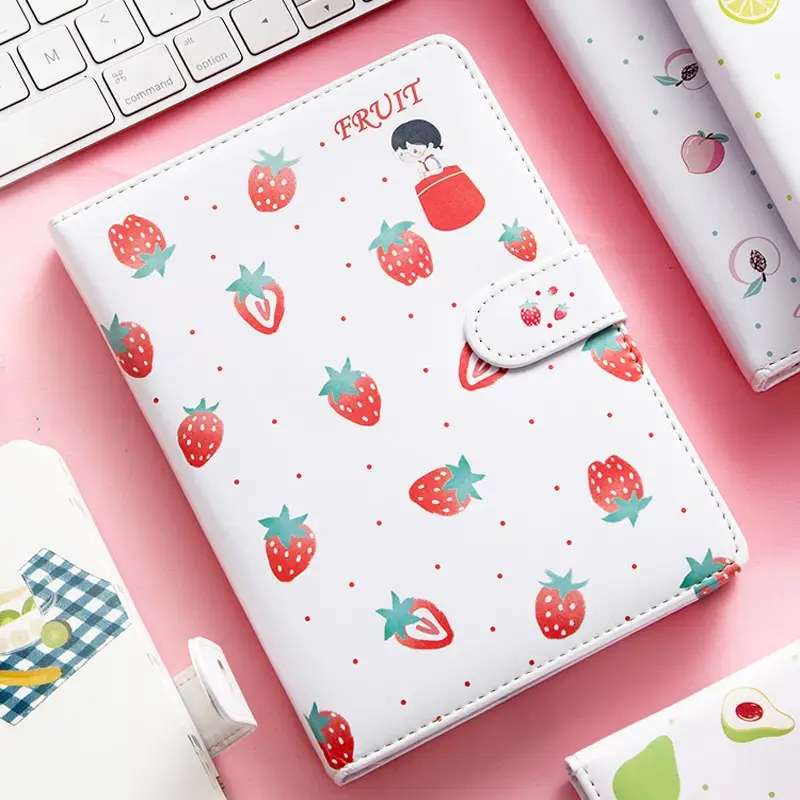 Fruit Print Notebook Planner Magnetic Buckle PU Yearly Agenda