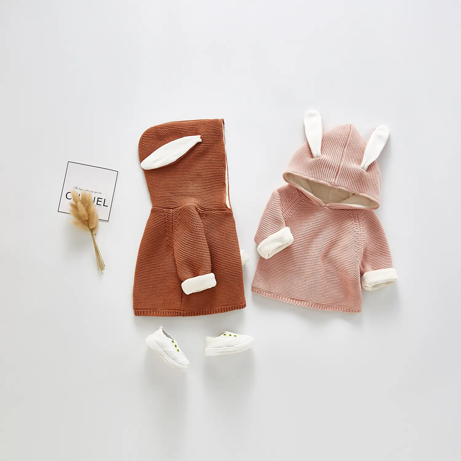 Boys And Girls Sweater Rabbit Ear Plush Cardigan Versatile Top