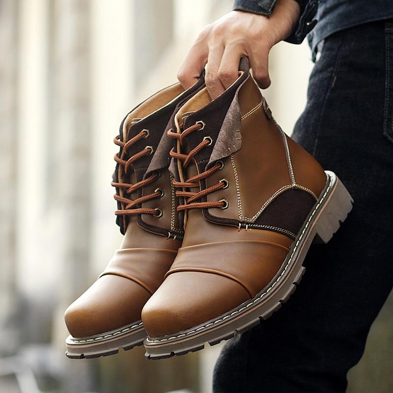 Men's British High-Top Tooling Snow Combat Boots