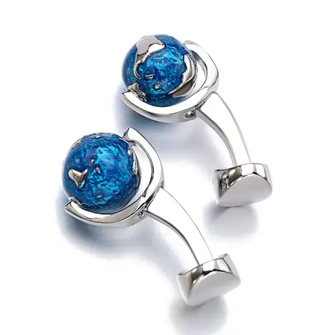 French Cufflinks Earth Rotatable High Quality Men's Cuff Nails