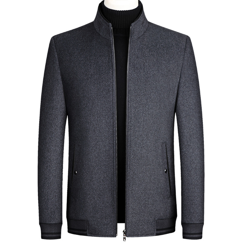 Wool-Blend Vertical-Collar Jacket, picture 4 of 5