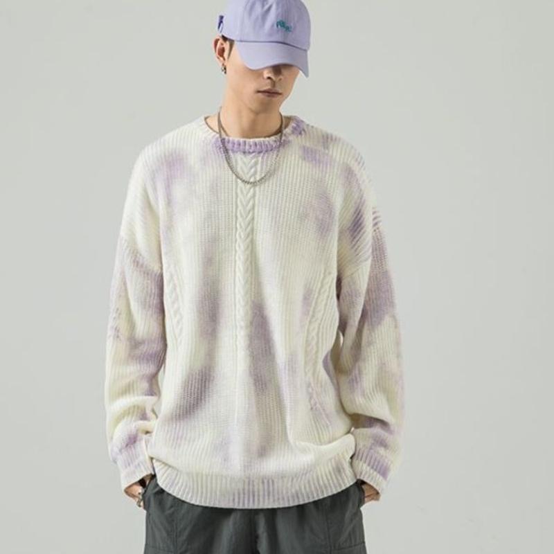 Title 2, Gradient Tie-dye Trend Round Neck Sweater