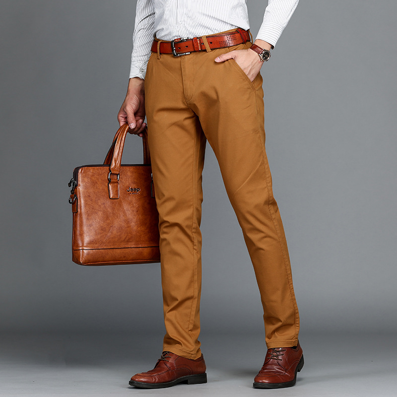 Title 2, Mens Mid High Waist Cotton Straight Pants for ...