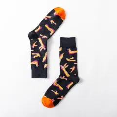 New Big Flower Plant Series Socks Cotton Couple Socks - Birds-Naked Socks - View 1