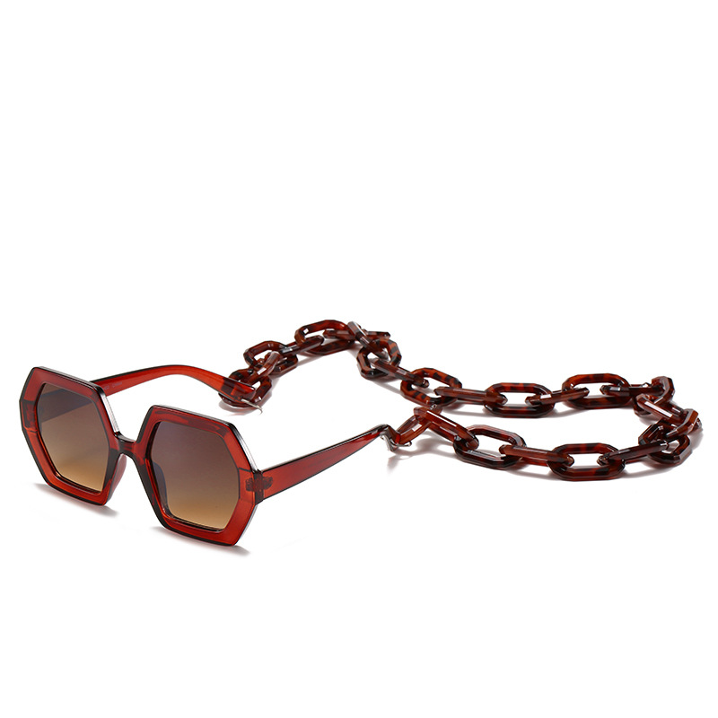 Personality Chain Sunglasses Exaggerated Octagonal Sunglasses - Image 2