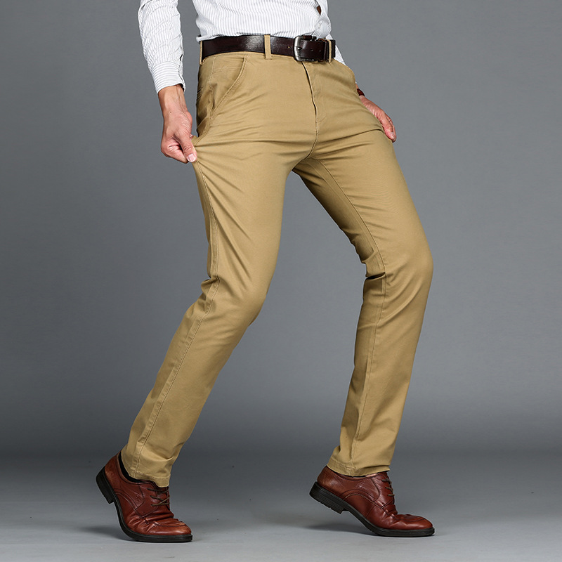 Title 4, Mens Mid High Waist Cotton Straight Pants for ...