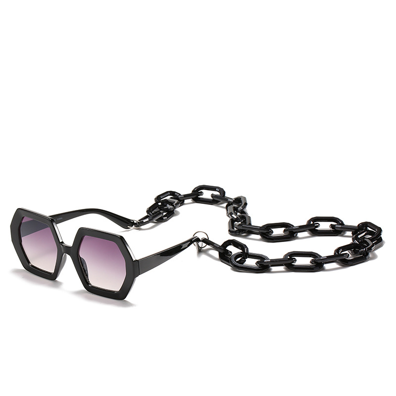 Personality Chain Sunglasses Exaggerated Octagonal Sunglasses - Image 6