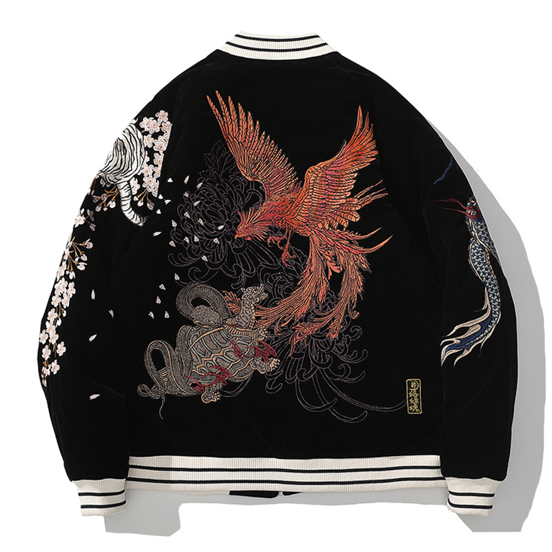 Winter Cotton Padded Jacket With Chinese Style Embroidery