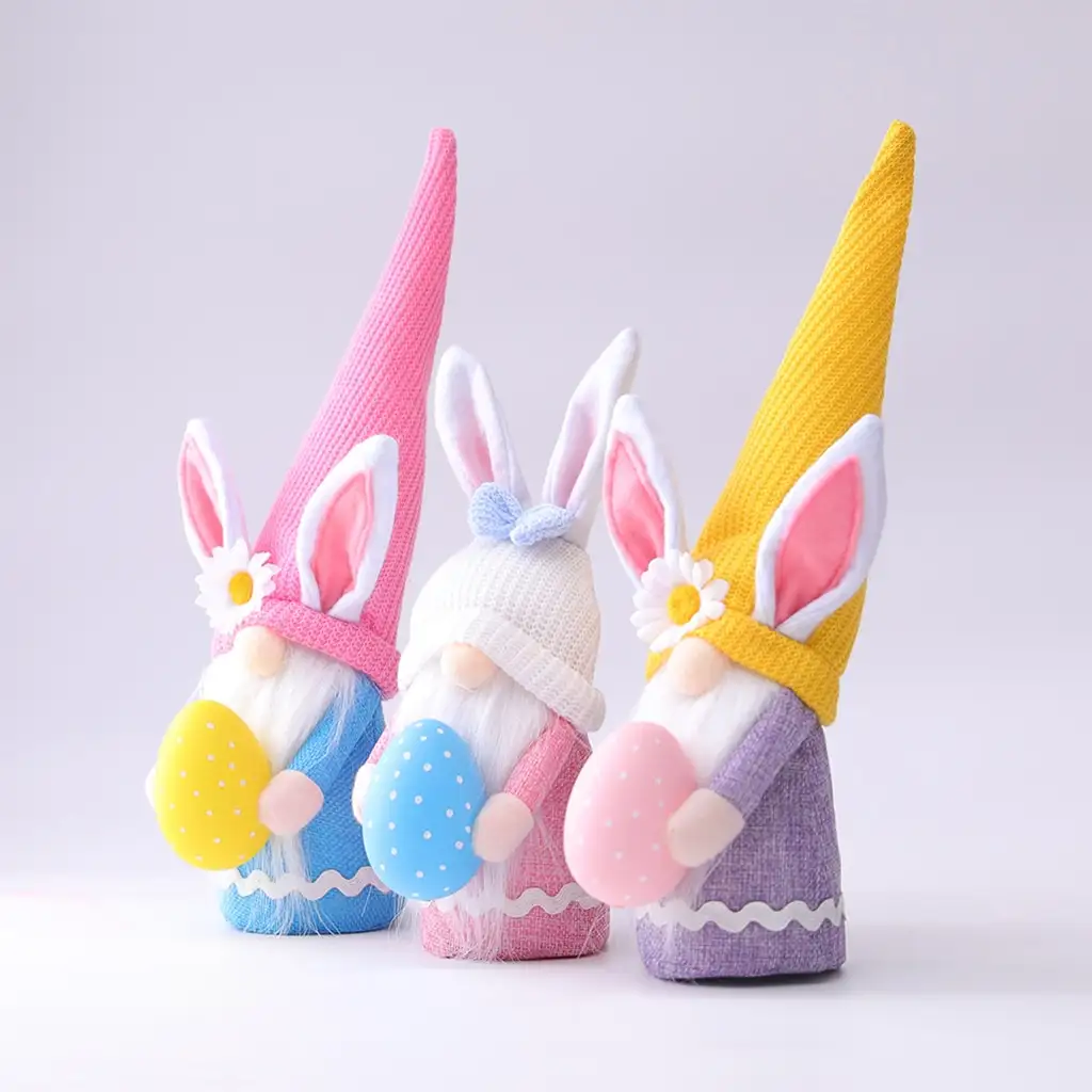 Easter Bunny Hug Egg Long Hat Colorful  Doll