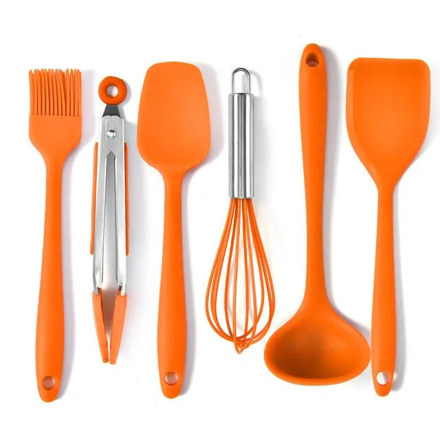 Six Piece Silicone Mini Cooking And Baking Utensils Orange - Shop at LoveMi