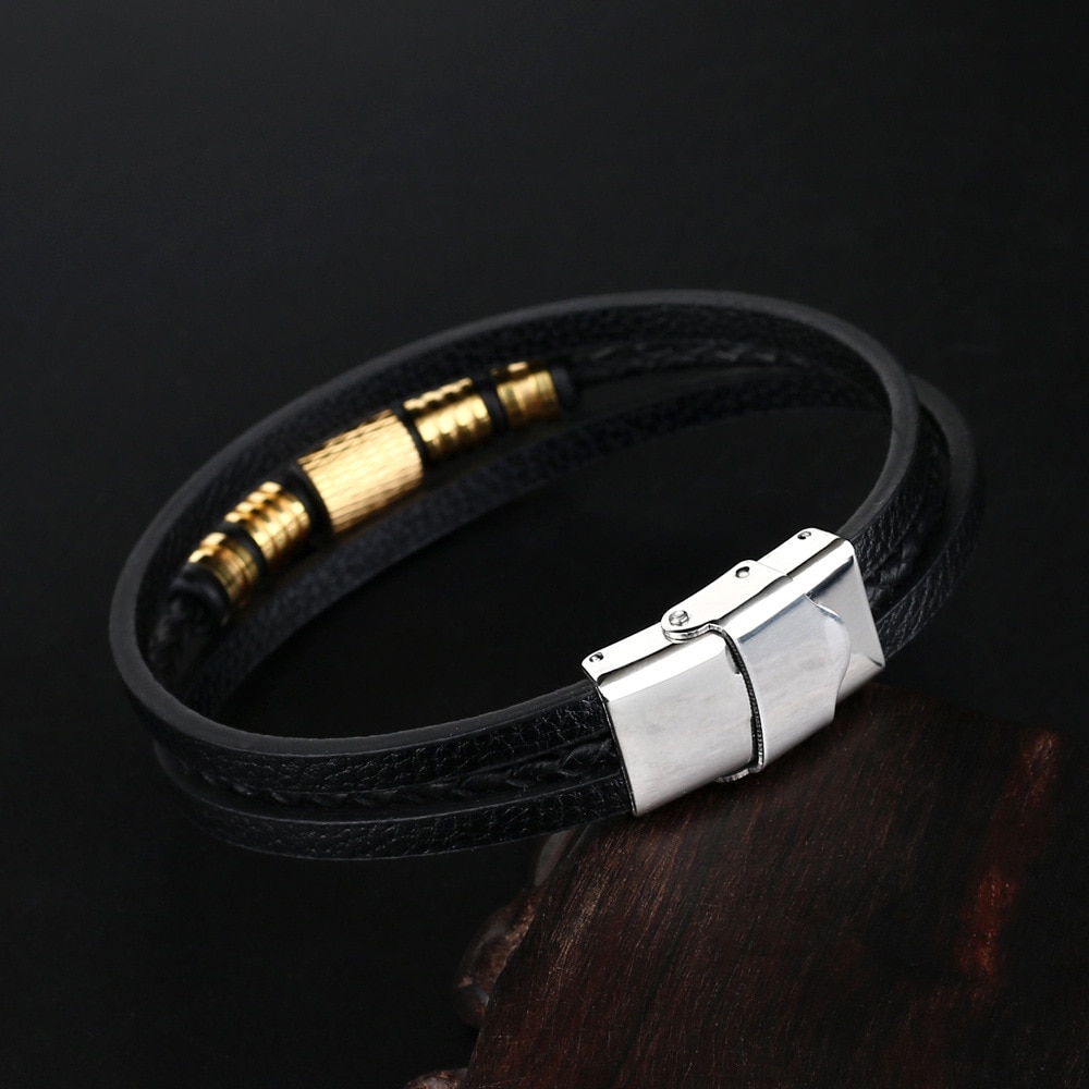 Cowhide Men's Bracelet Hand-Woven Multi-Layer Leather Bracelet Jewelry
