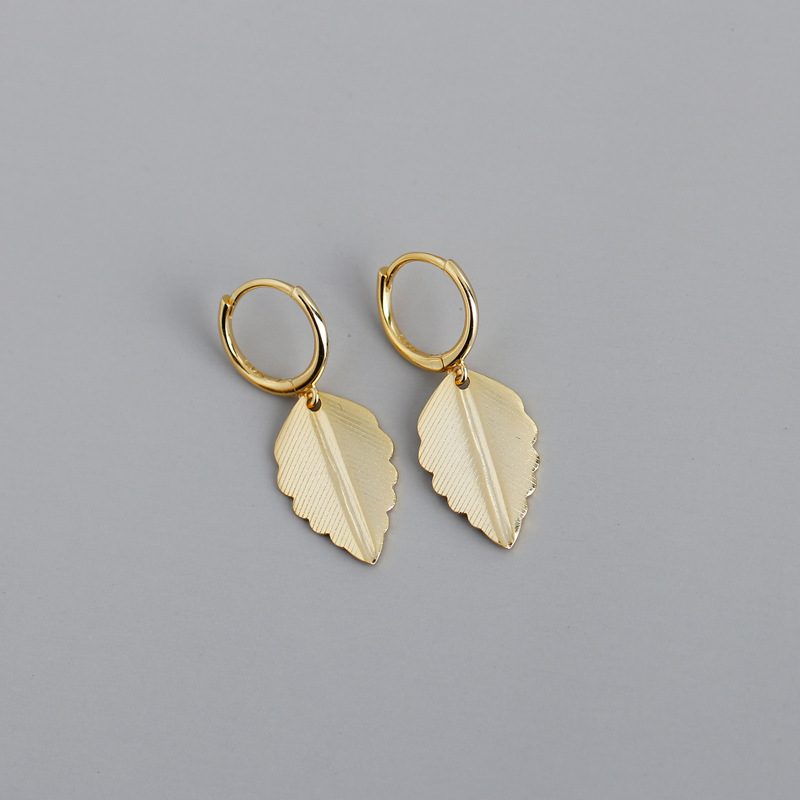 Fashion Leaf Shape S925 Sterling Silver Earrings