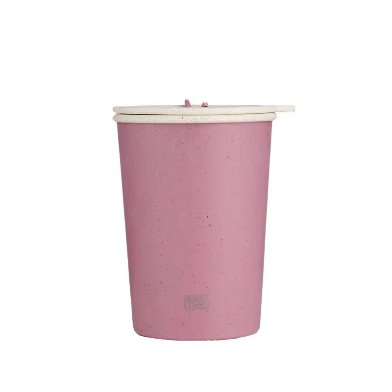 Convenient 100 Double Layer Coffee Wheat Straw Plastic Cup