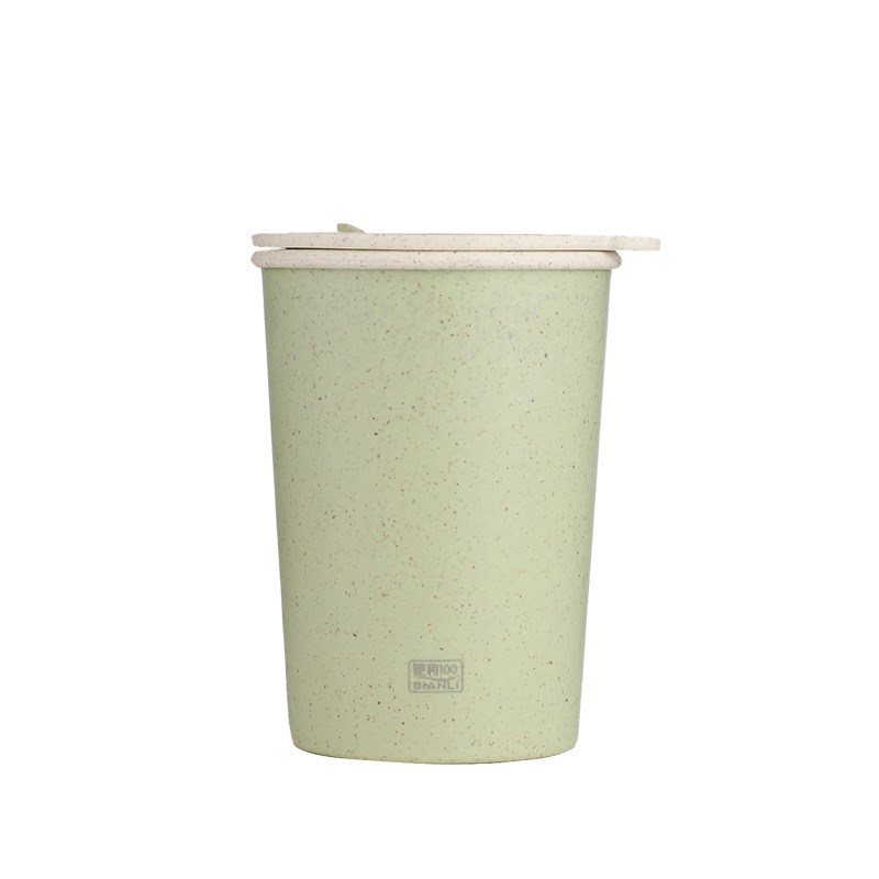 Convenient 100 Double Layer Coffee Wheat Straw Plastic Cup