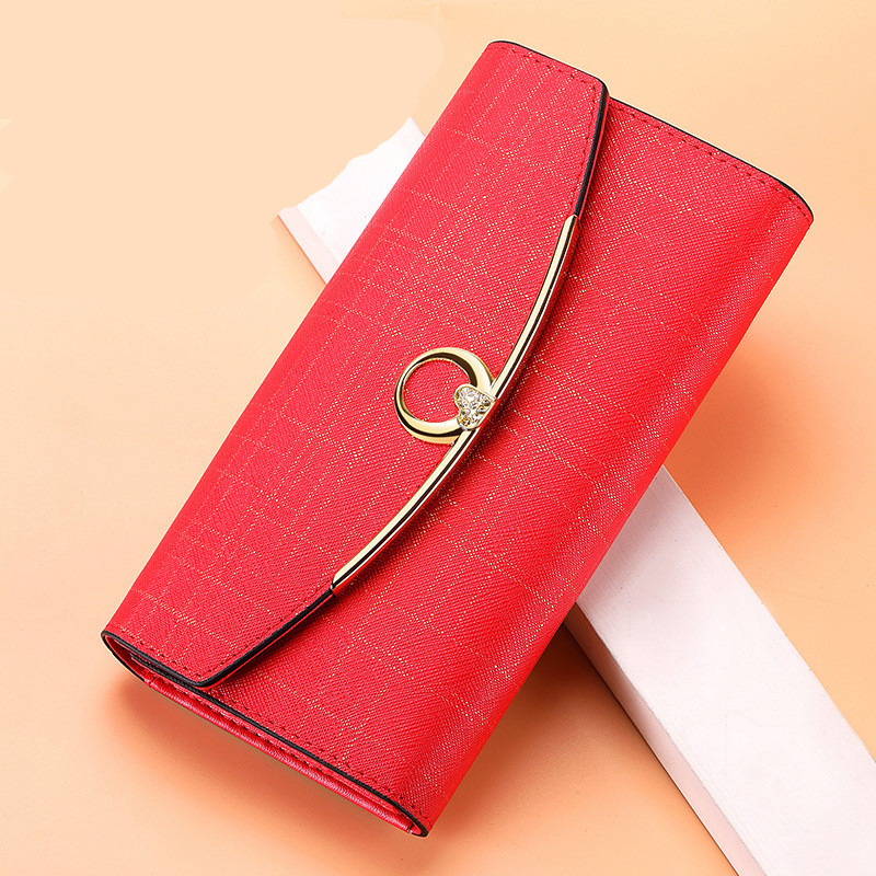 Women's Wallet Leather Tri-Fold Wallet Long Wallet Large Capacity Clutch