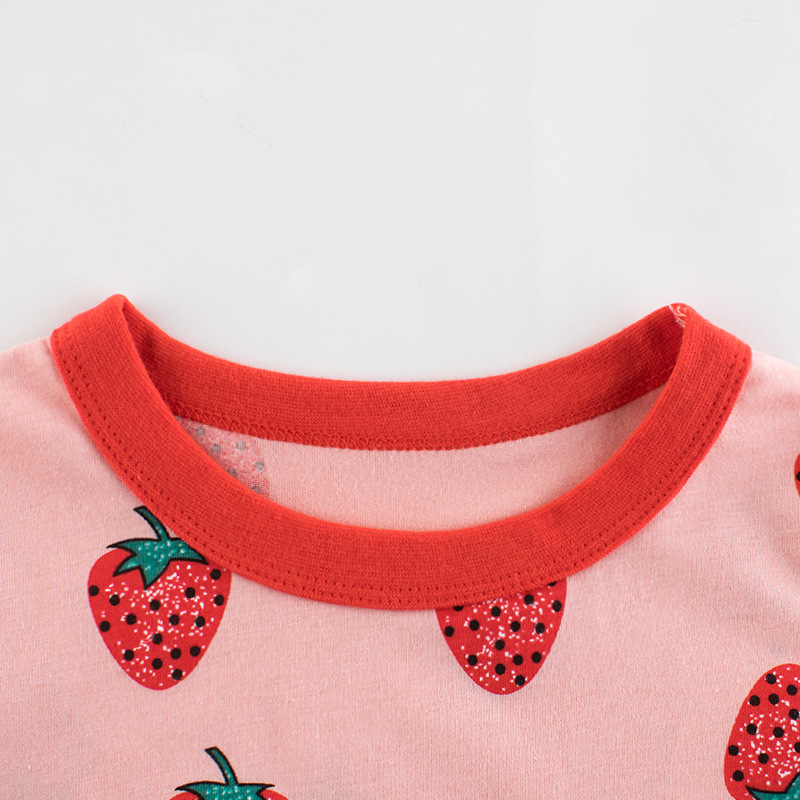 Summer New Girls Strawberry Short Sleeve T-shirt