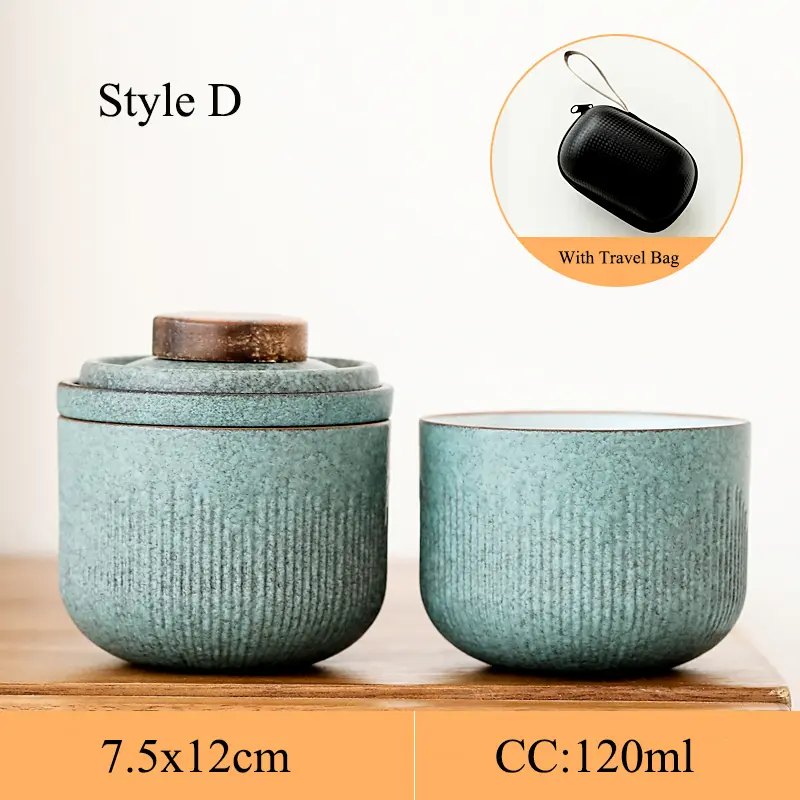 Car Travel Kungfu Tea Set With One Pot And Two Cups