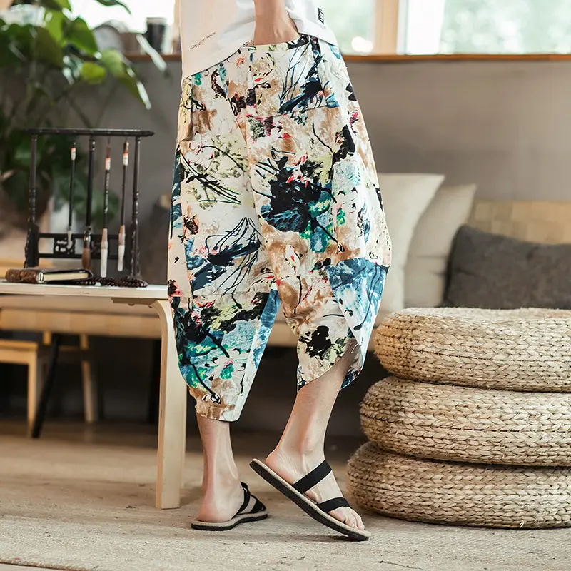 Men's Chinese Style Large Size Loose Retro Casual Pants