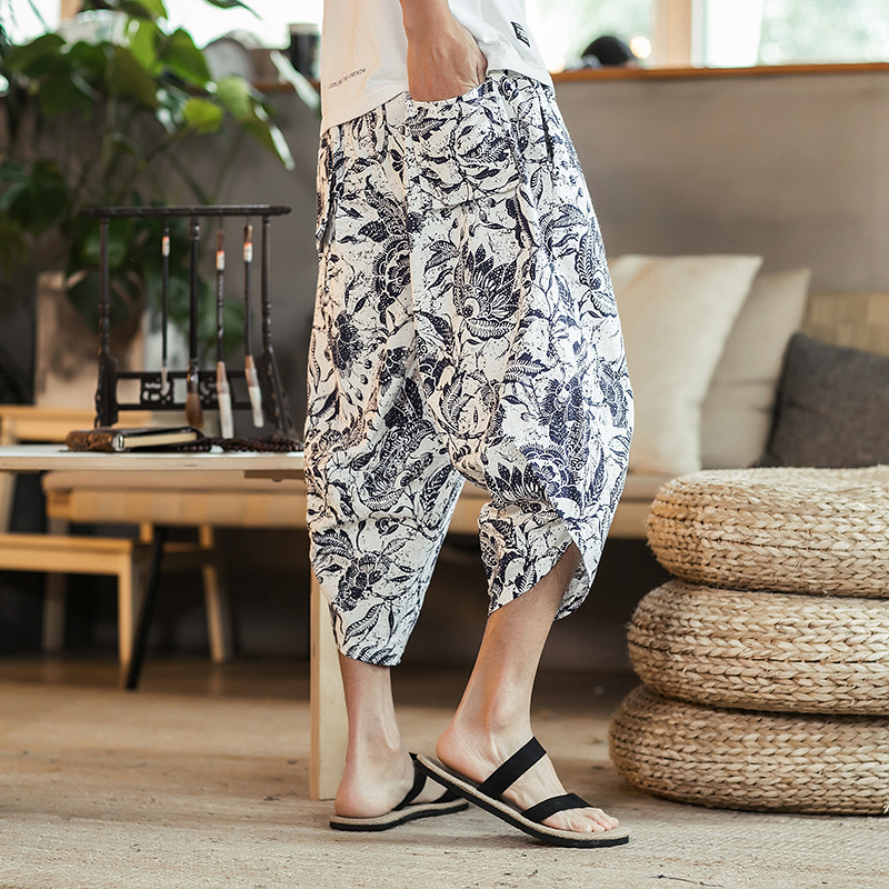 Men's Chinese Style Large Size Loose Retro Casual Pants