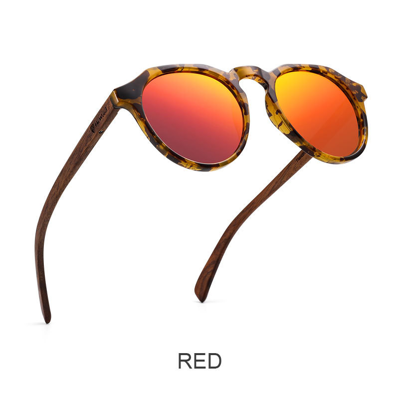 Title 4, Polarized Sunglasses Round Glasses Bamboo Sungl...