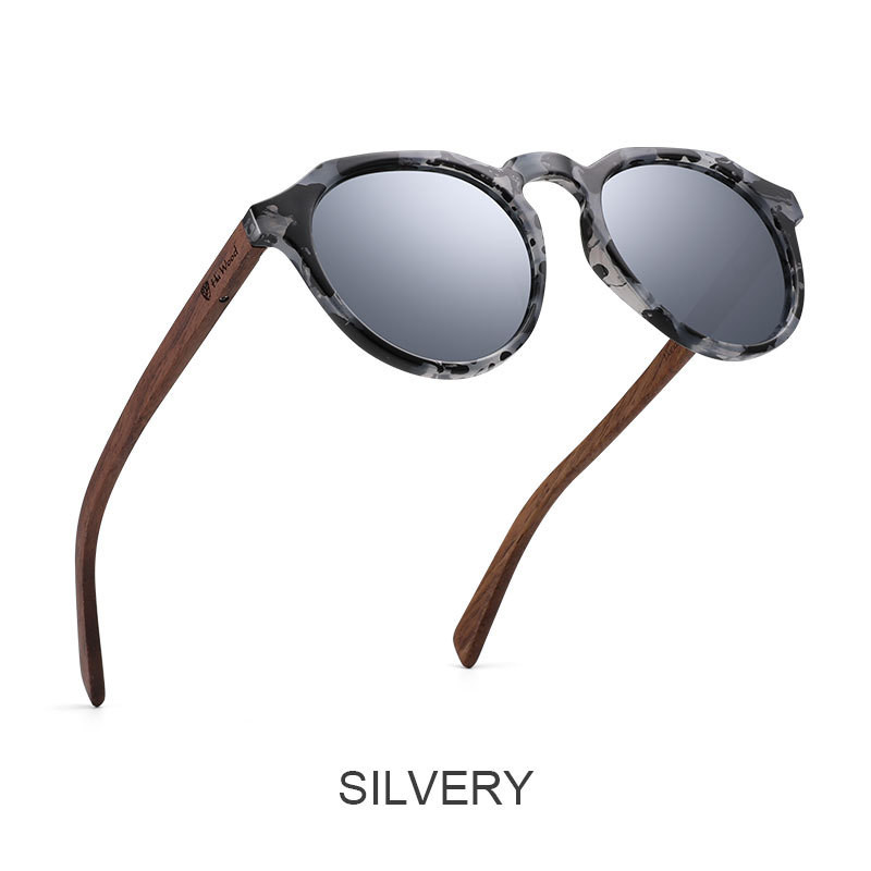 Title 5, Polarized Sunglasses Round Glasses Bamboo Sungl...