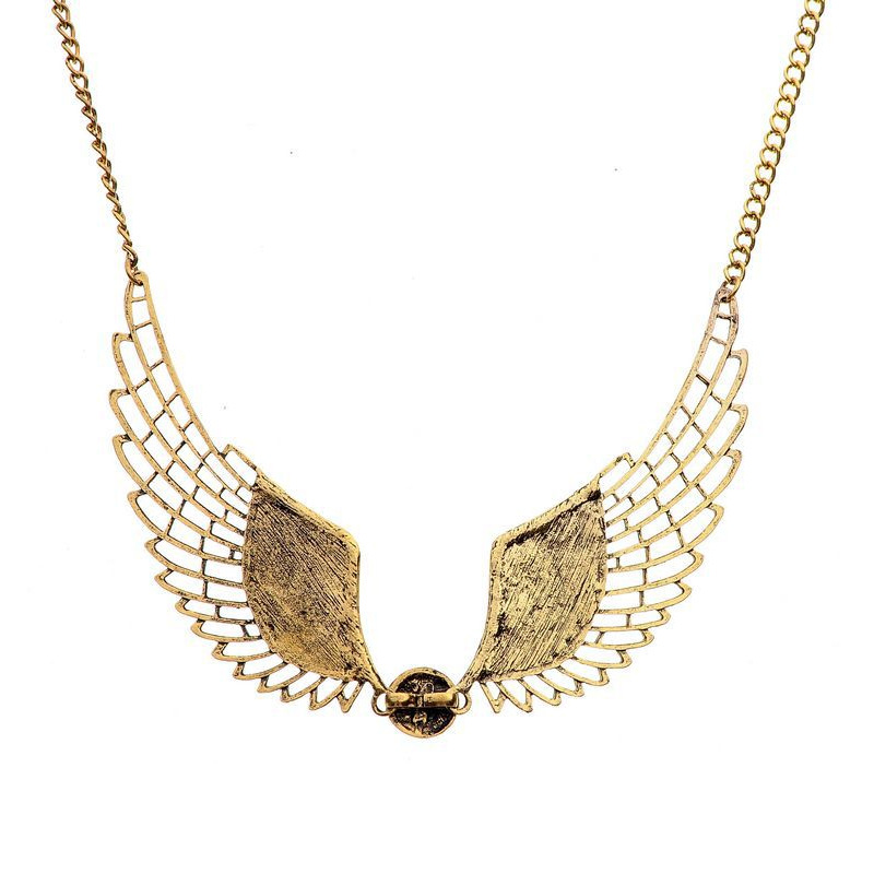 Popular Retro Long Angel Wings Pearl Necklace