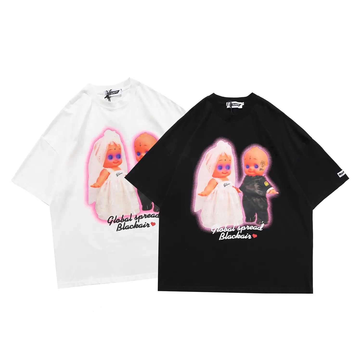 Loose Hip-hop Round Neck Short Sleeve T-shirt For Men And Women