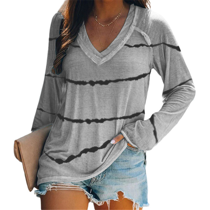 Title 2, Tie-Dye Stripes Printed Long-Sleeved Women