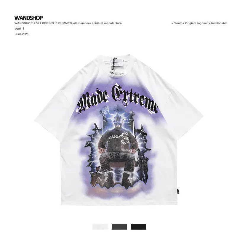 Printed Short Sleeve European And American High Street T-shirt