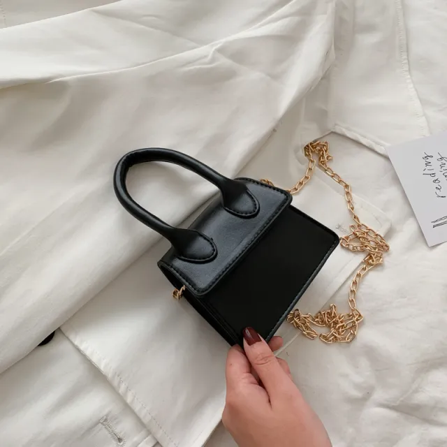 Bright Color Fashion Girl Small Satchel Black - Shop at LoveMi