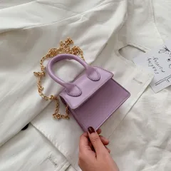 Bright Colour Fashion Girl Small Satchel - Purple - View 1