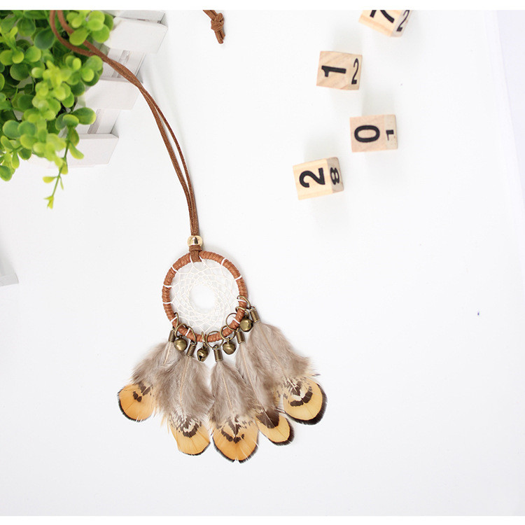 Feather Bell Dream Catcher Necklace Sweater Chain