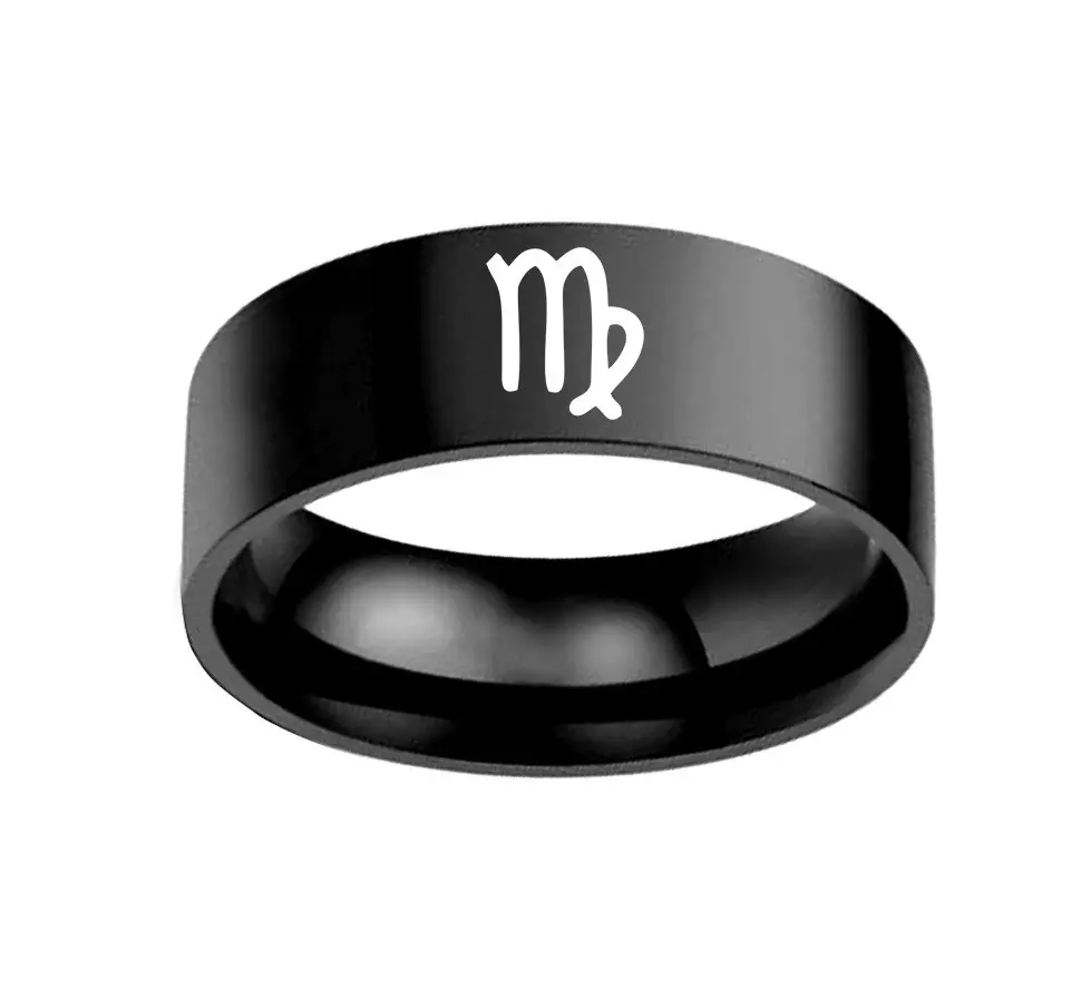 Twelve Constellation Rings Stainless Steel Male and Female Ring