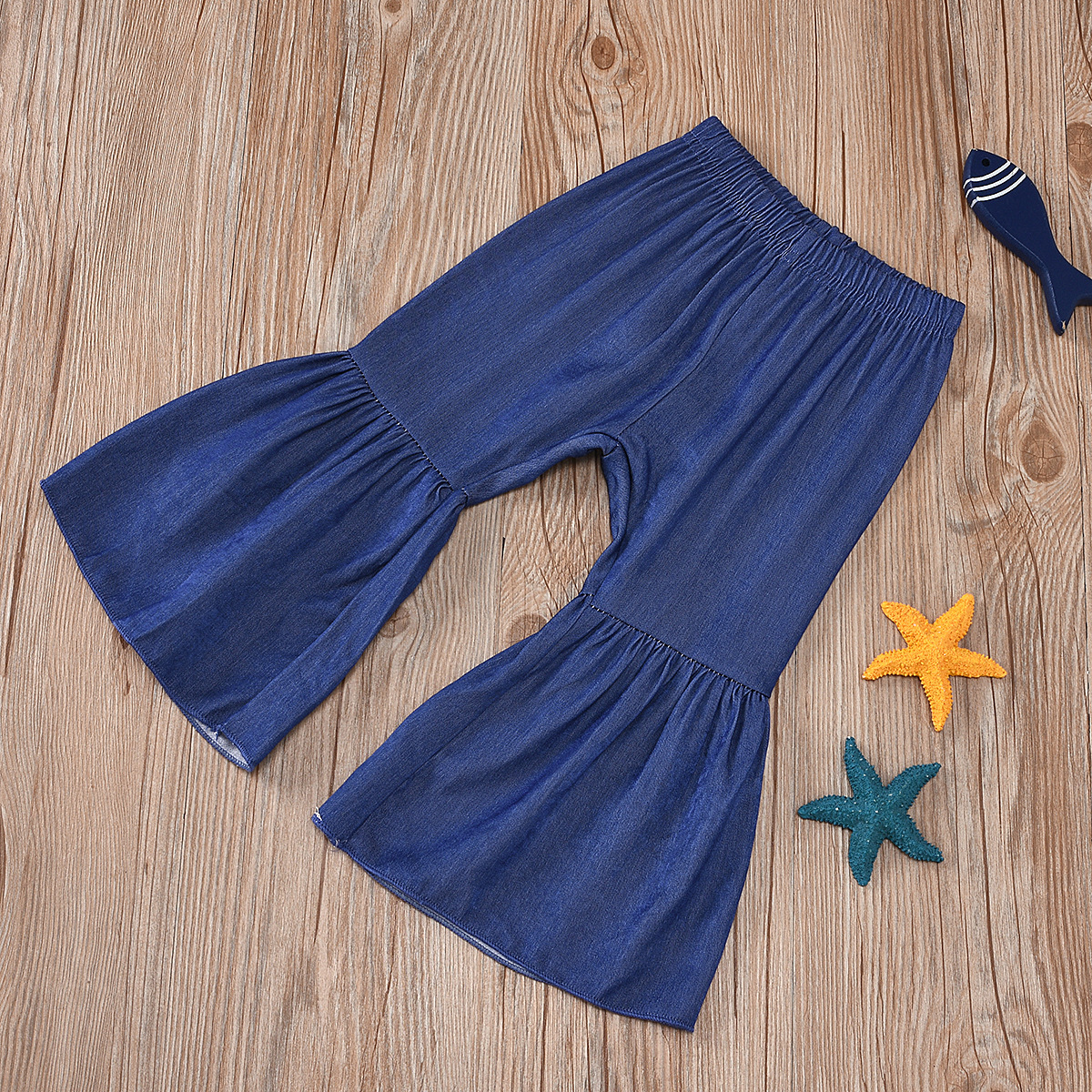 Lace Halter Flare Pants Denim Retro Naked Back