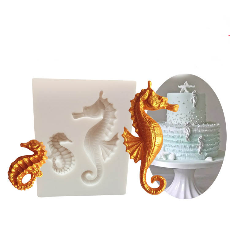 Ocean Series Sea Star Seahorse Fondant Silicone Mold Chocolate Cake Mold DIY Baking Mold