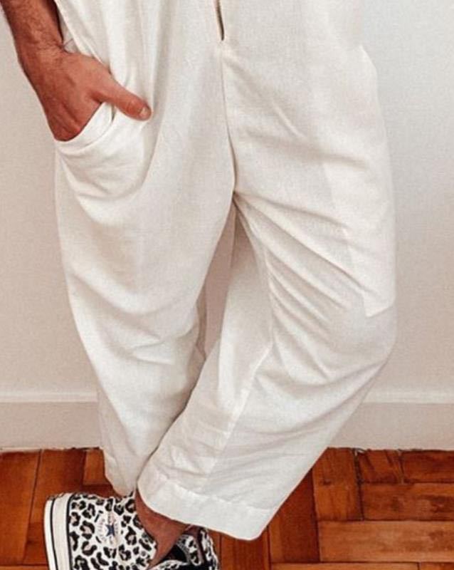 Men's Trousers, Casual One-piece Suit, Belted Uniform, Overalls