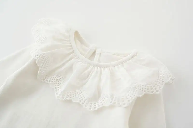 Infant Long-sleeved Lotus Leaf Collar Fart Romper Cotton Girl Baby Bottoming Romper