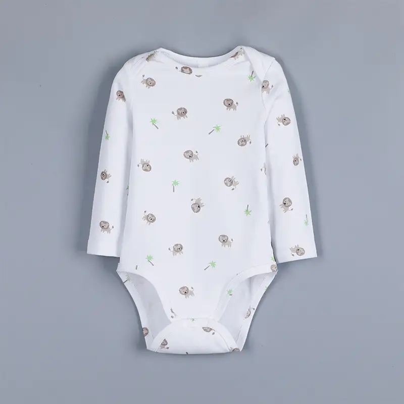 New Baby Solid Color Long-Sleeved Romper For Newborn Baby Fart Jumpsuit Cross-Border
