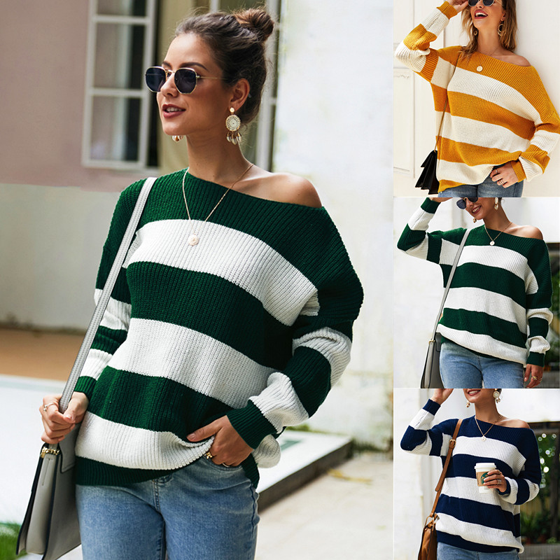 Title 2, Womens Sexy Striped Sweater Top Original Desig...