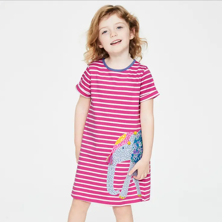 Girls' Dress Knitted Cotton Short Sleeve Skirt