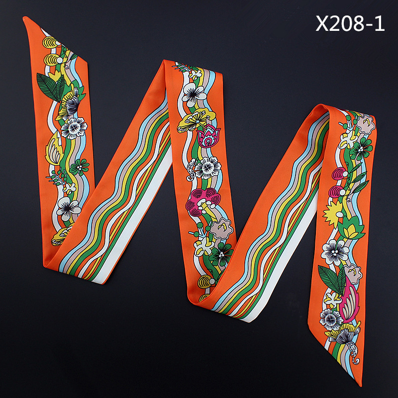 Narrow And Long Ribbon Twill Scarf