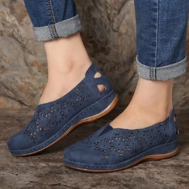 Hollow Wedge Heel Women's Single Shoes Blue - Shop at LoveMi