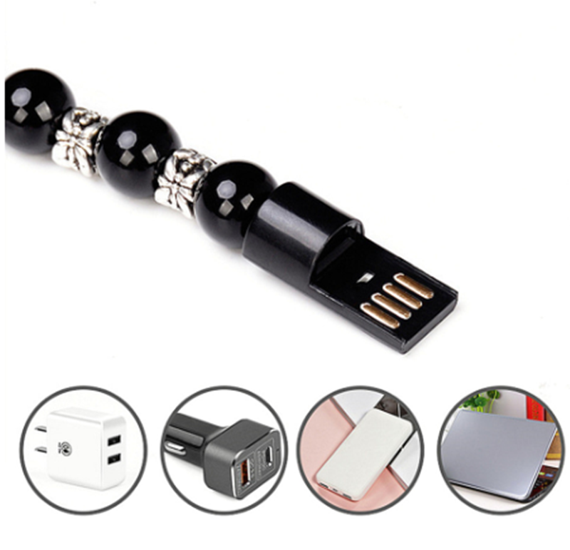 Compatible with Apple , Creative Mobile Phone Data Cable for Tibetan Silver Buddhist Beads Bracelet Ring